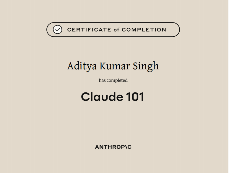 Claude 101 Certificate