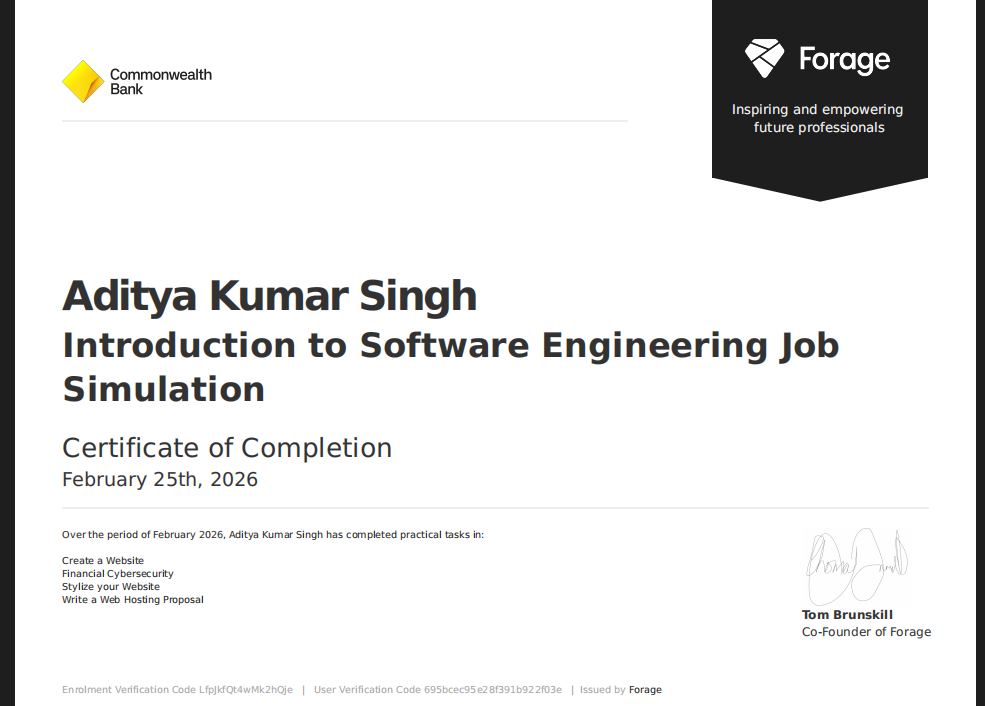 Commonwealth Bank Software Engineering Certificate