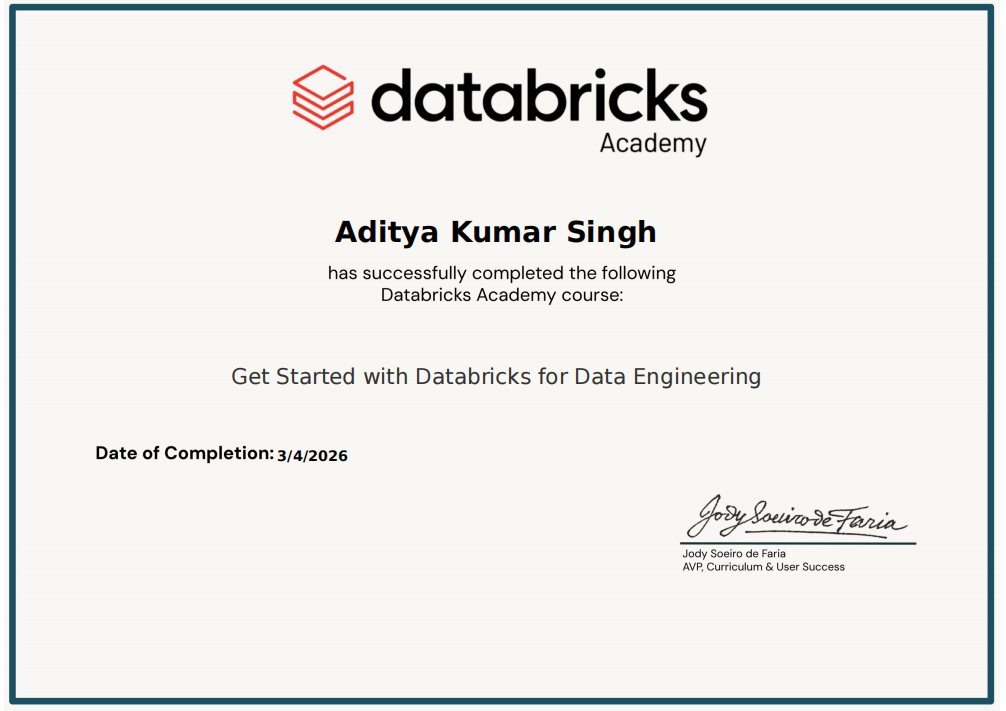Get Started With Databricks For Data Engineering Certificate