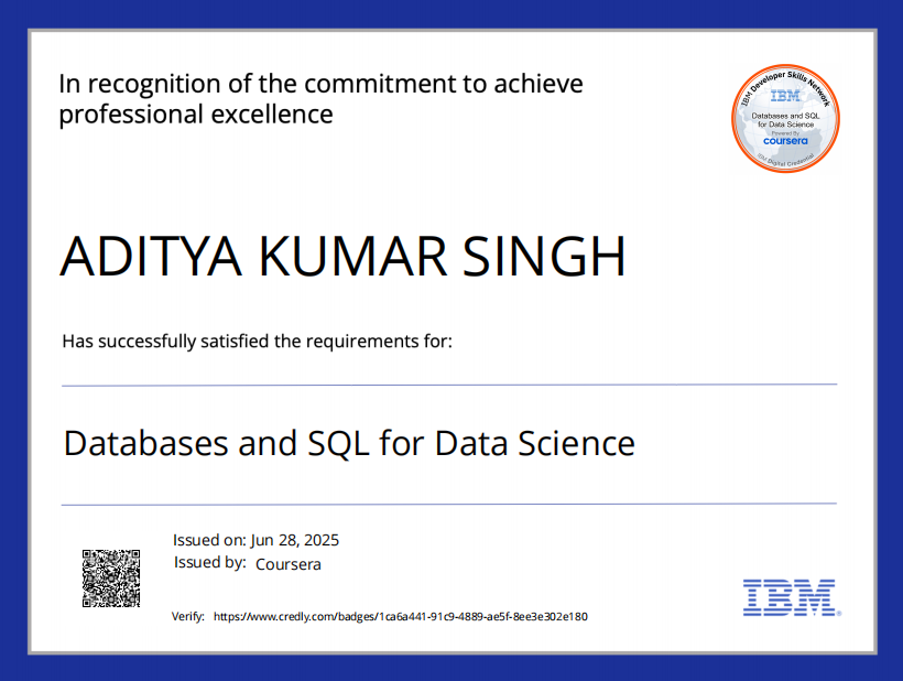 Databases and SQL for Data Science