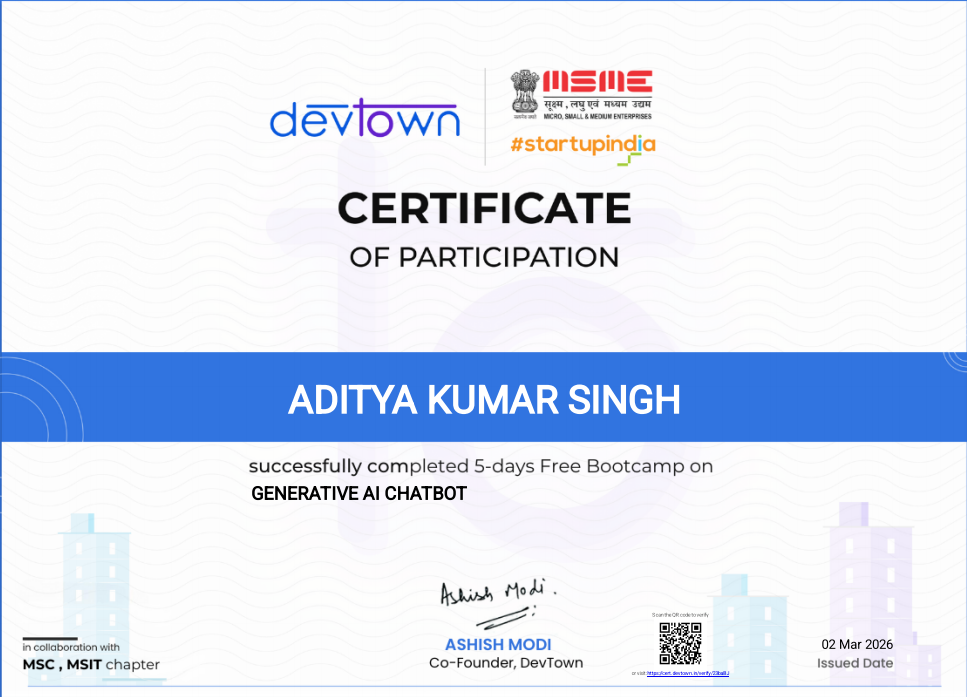 Generative AI Chatbot Certificate