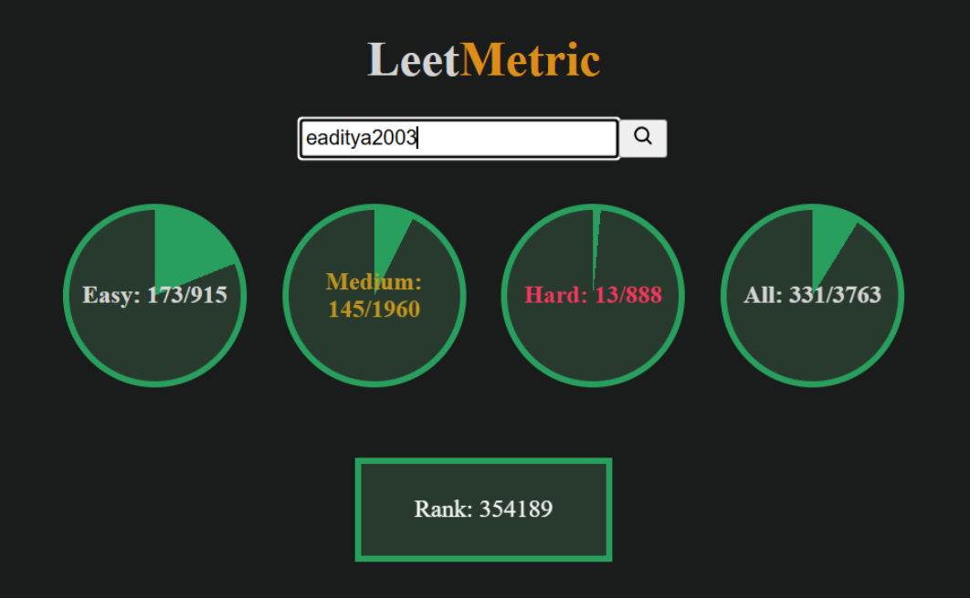 LeetMetric Project Screenshot